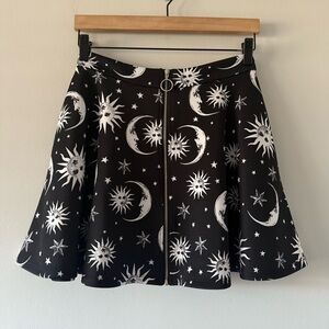 Hot Topic Celestial Star Moon Skirt Size S Goth Punk Black 90s Elysian Cosmic